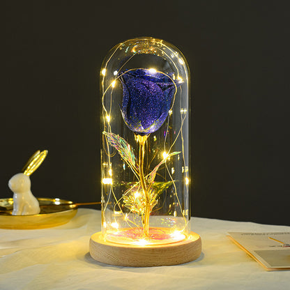 Valentine Gift for Girlfriend Eternal Rose with LED in Glass Dome Wedding Decor Mother’s Day Birthday Romantic Gift for Her